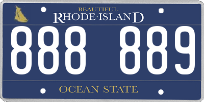 RI license plate 888889