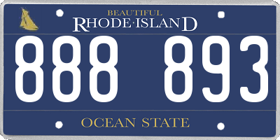 RI license plate 888893