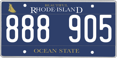 RI license plate 888905