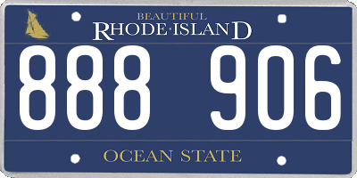 RI license plate 888906