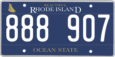 RI license plate 888907