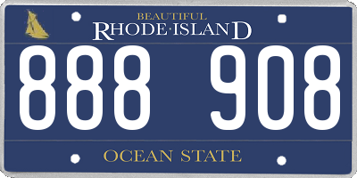 RI license plate 888908