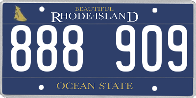 RI license plate 888909