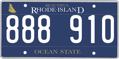 RI license plate 888910