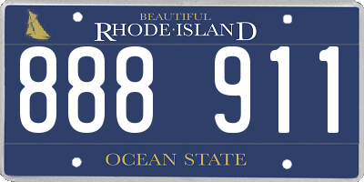 RI license plate 888911