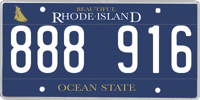 RI license plate 888916