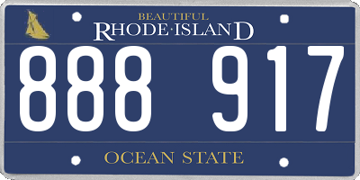 RI license plate 888917