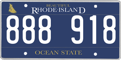 RI license plate 888918