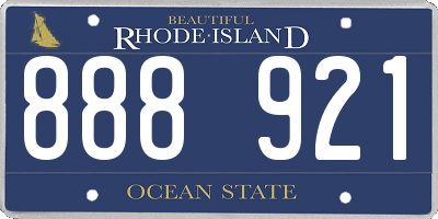 RI license plate 888921