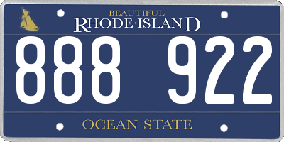 RI license plate 888922