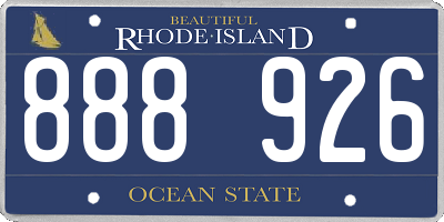 RI license plate 888926
