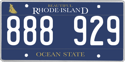 RI license plate 888929