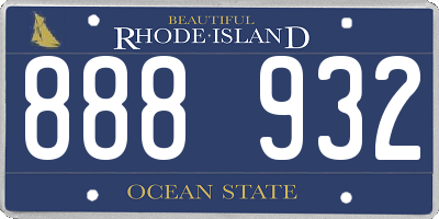RI license plate 888932