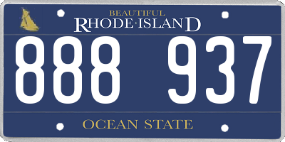 RI license plate 888937