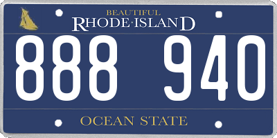 RI license plate 888940