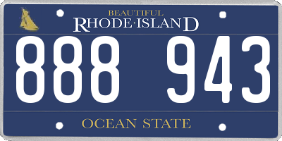 RI license plate 888943