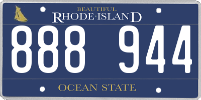 RI license plate 888944