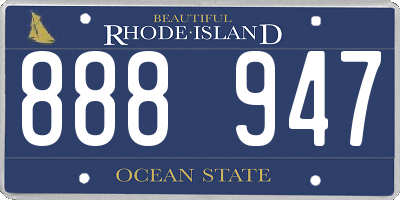 RI license plate 888947