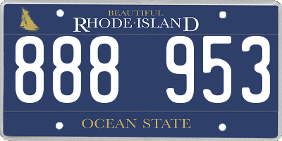 RI license plate 888953