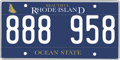 RI license plate 888958