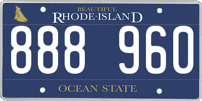 RI license plate 888960