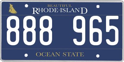 RI license plate 888965