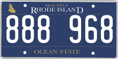 RI license plate 888968