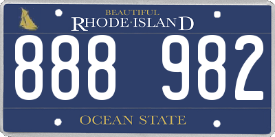 RI license plate 888982
