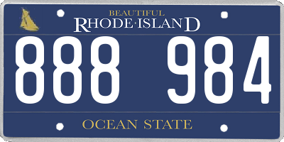 RI license plate 888984