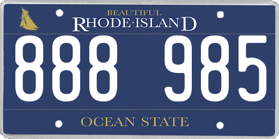 RI license plate 888985