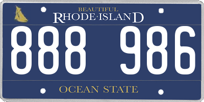 RI license plate 888986