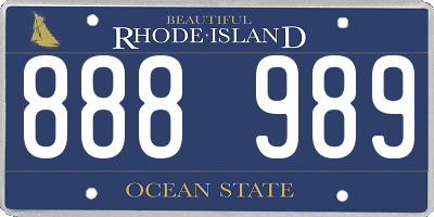 RI license plate 888989