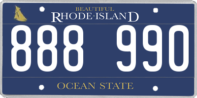 RI license plate 888990