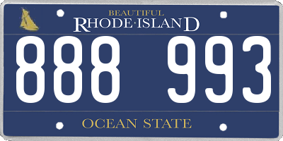 RI license plate 888993