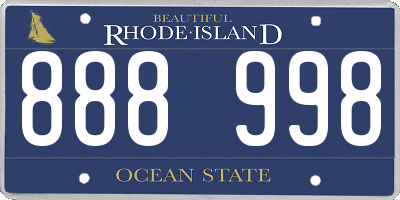 RI license plate 888998