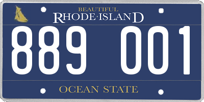 RI license plate 889001