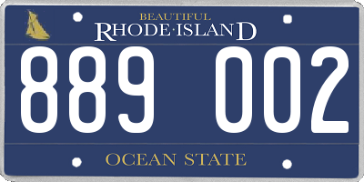 RI license plate 889002