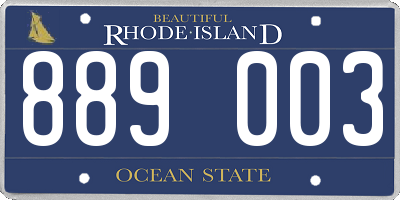 RI license plate 889003