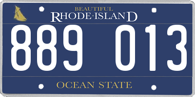 RI license plate 889013