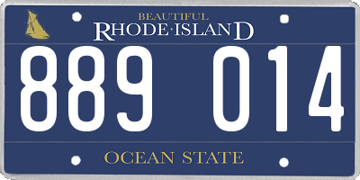 RI license plate 889014