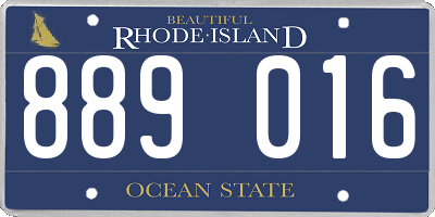 RI license plate 889016