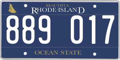 RI license plate 889017
