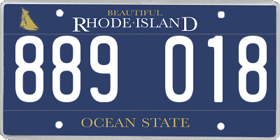 RI license plate 889018