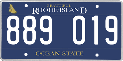 RI license plate 889019
