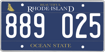 RI license plate 889025