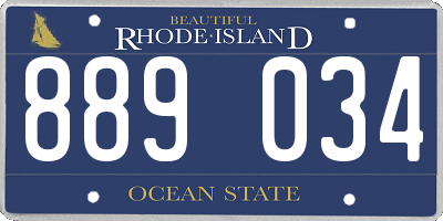 RI license plate 889034