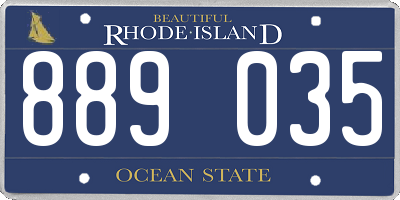 RI license plate 889035