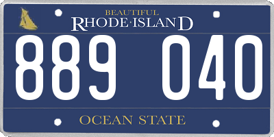 RI license plate 889040