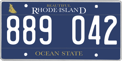 RI license plate 889042