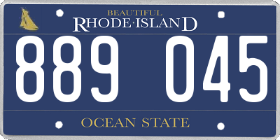 RI license plate 889045